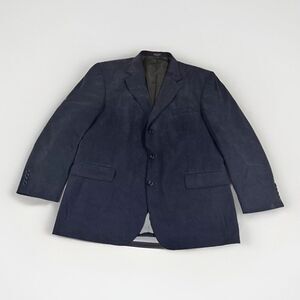 Oscar De La Renta Blazer Mens Sz 46R Blue 3 Button Tencel Dress Coat Jacket READ